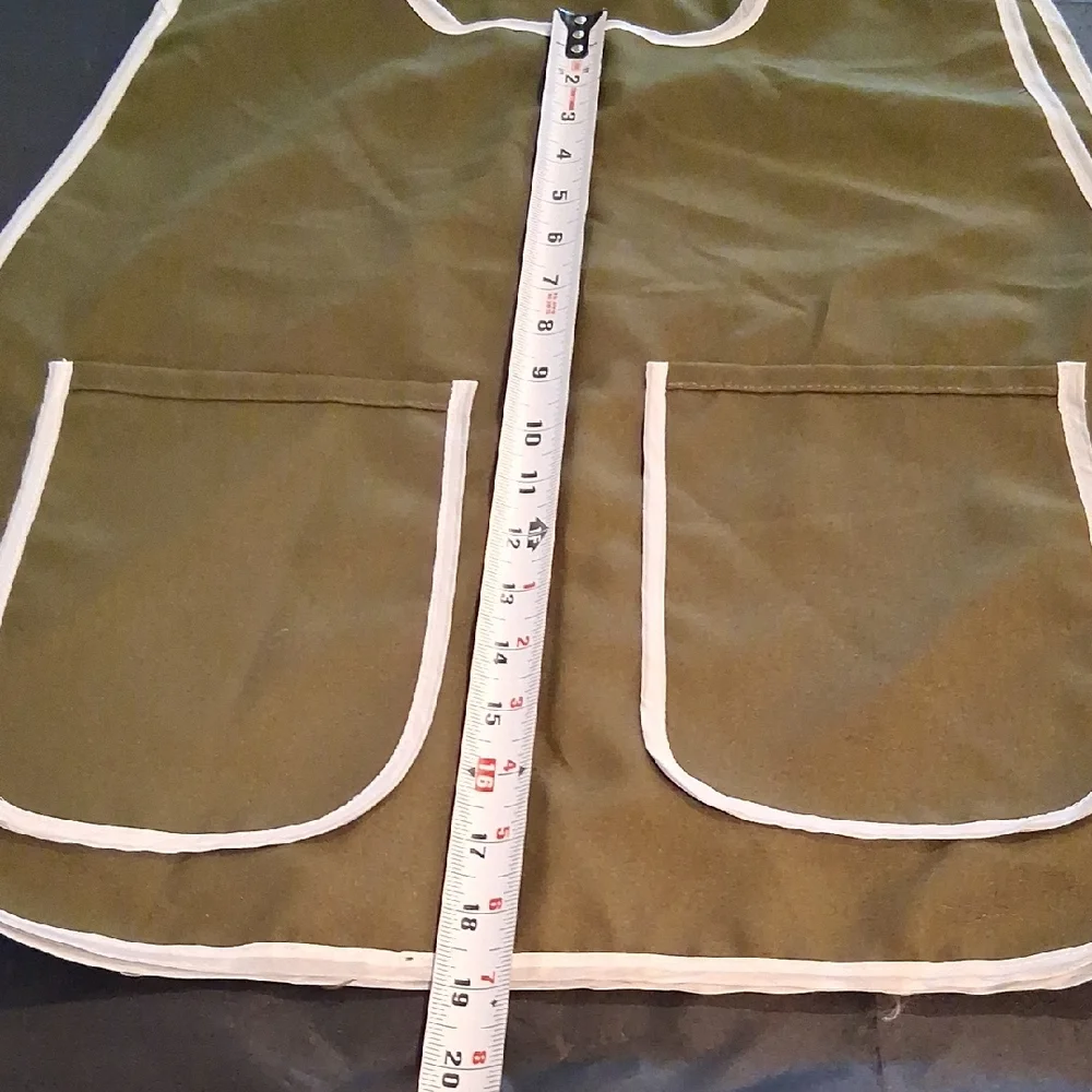 Olive Green LADIES WOMEN TABARD APRON OVERALL KITCHEN CATERING CLEANING